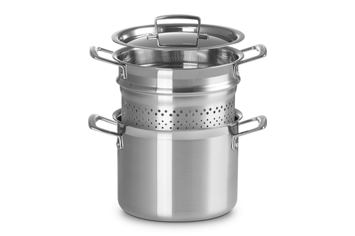 Le Creuset Cooking Pot Ø20cm/5L With pasta insert 'Classic 3-ply Stainless Steel'