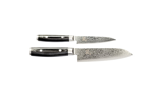 Yaxell Set de 2 cuchillos Santok y cuchillo universal