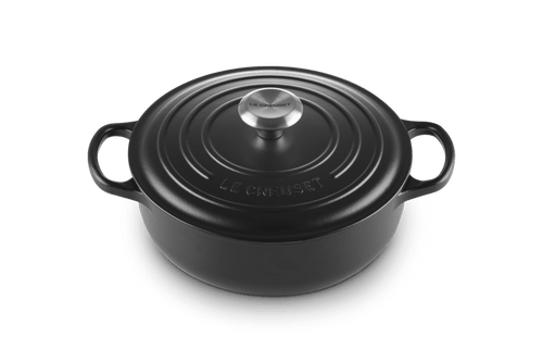 Le Creuset Round Signature Shallow Casserole / Sauté Pan Ø24cm / 3.4L 'Matte black'