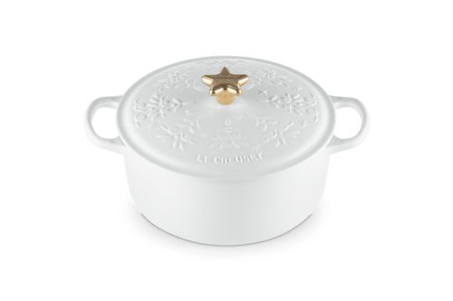 Le Creuset Dutch Oven Christmas Tree Embossed White 'ø24cm / 4.2L