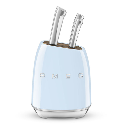 SMEG Knife Block with 6 knives 'Pastel Blue' KBSF02PB