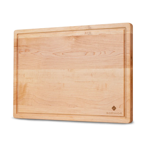 SOPHIOR Maple Wood Cutting Board with Juice Groove - Large 42x30x2.5cm