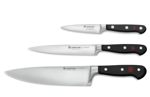 Wusthof 3-Piece 'Classic Black' Knife Set (with carving knife)