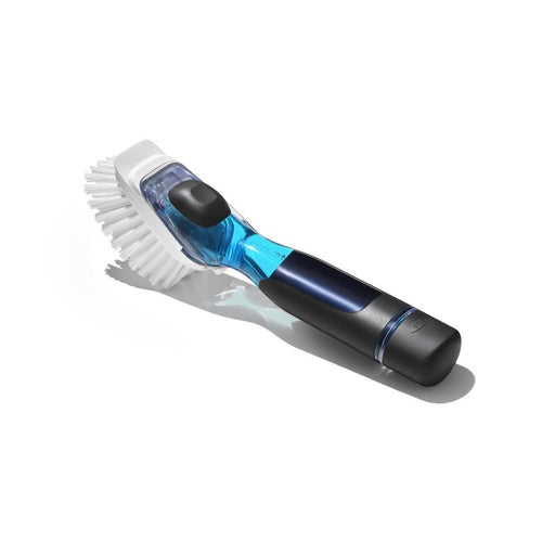Afwasborstel met ingebouwd zeepdispenser