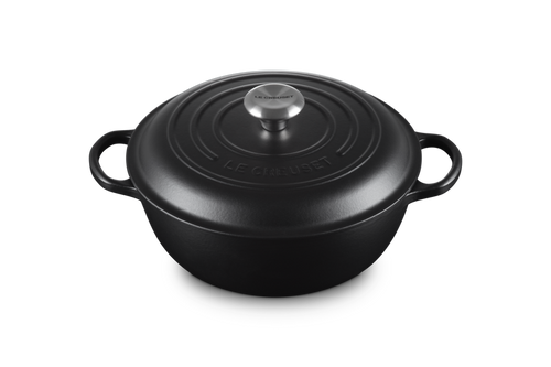 Le Creuset Marmite Dutch Oven High Lid Signature 'Matte Black' Ø26cm / 4.1L