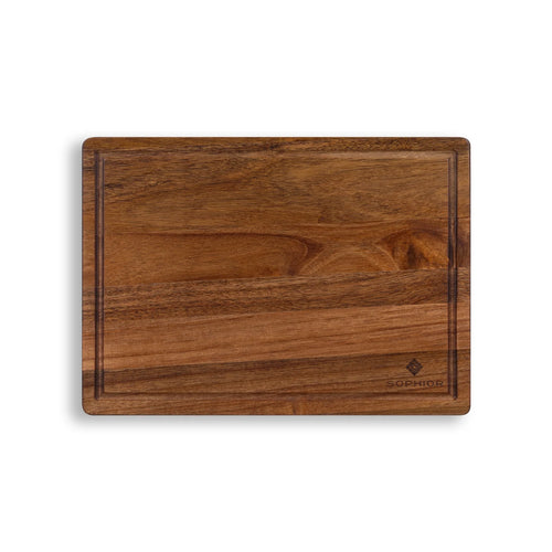 SOPHIOR Acacia Wood Cutting Board with Juice Groove 35x25x2.5cm