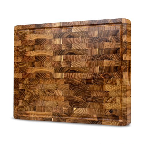 SOPHIOR Teak Chopping Block with Juice Groove 45x35x4cm