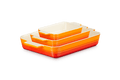 Le Creuset Set of 3 Rectangular Dishes 18/25/32cm 'Flame'