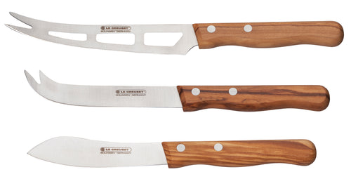 Le Creuset Cheese Knife Set 3-piece Olive Wood