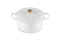 Le Creuset Dutch Oven Christmas Tree Embossed White 'ø24cm / 4.2L