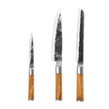 Forged Knife Set 3-piece (Bread Knife) Olive