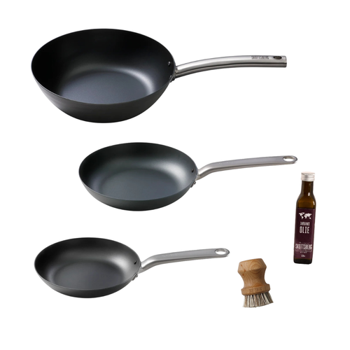 Skottsberg 'Carbon Steel' Pannenset 3-deliig