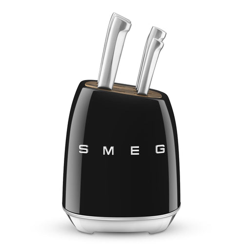 SMEG Knife Block with 6 Knives 'Black' KBSF02BL