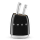 SMEG Knife Block with 6 Knives 'Black' KBSF02BL