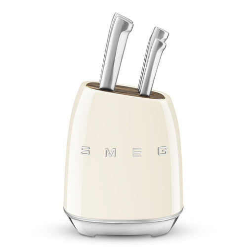SMEG Knife Block with 6 Knives 'Cream' KBSF02CR