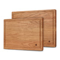 Sophior Cherry Wood Cutting Board Set - with Juice Groove and Handles - 35x25x2.5 & 42x30x2.5cm