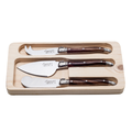 Laguiole Style de Vie 3-Piece Cheese Knife Set Dark Wood Premium