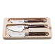 Laguiole Style de Vie 3-Piece Cheese Knife Set Dark Wood Premium