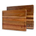 SOPHIOR Acacia Chopping Board Set - With Juice Groove and Handles 42×35×2.5 cm & 35×25×2.5 cm