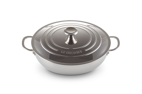 Le Creuset Provence Sauté Pan / Shallow Casserole Dish Ø30cm / 4.3L 'Stainless Steel Signature'