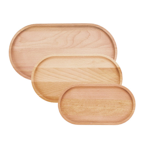 Bowls and Dishes Set of 3 Pure Wood oval Serving Trays (S/M/L)