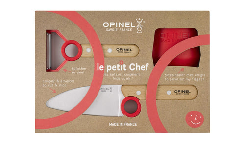 Opinel Kids Chef's Knife & Peeler 'Le Petit Chef Red'