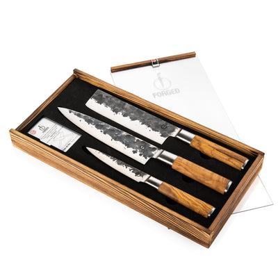 Forged 3-piece knife set Olive